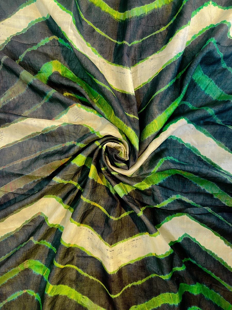 Pure Tusser Silk Multi-Colour Leheriya Dupatta – Traditional Rajasthani Ethnic Wear - Image 3