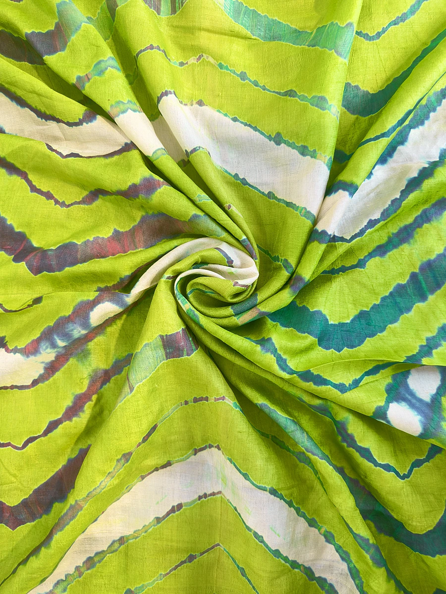 Pure Tusser Silk Multi-Colour Leheriya Dupatta – Traditional Rajasthani Ethnic Wear