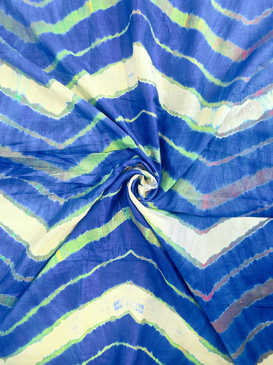 Pure Tusser Silk Multi-Colour Leheriya Dupatta – Traditional Rajasthani Ethnic Wear - Image 3