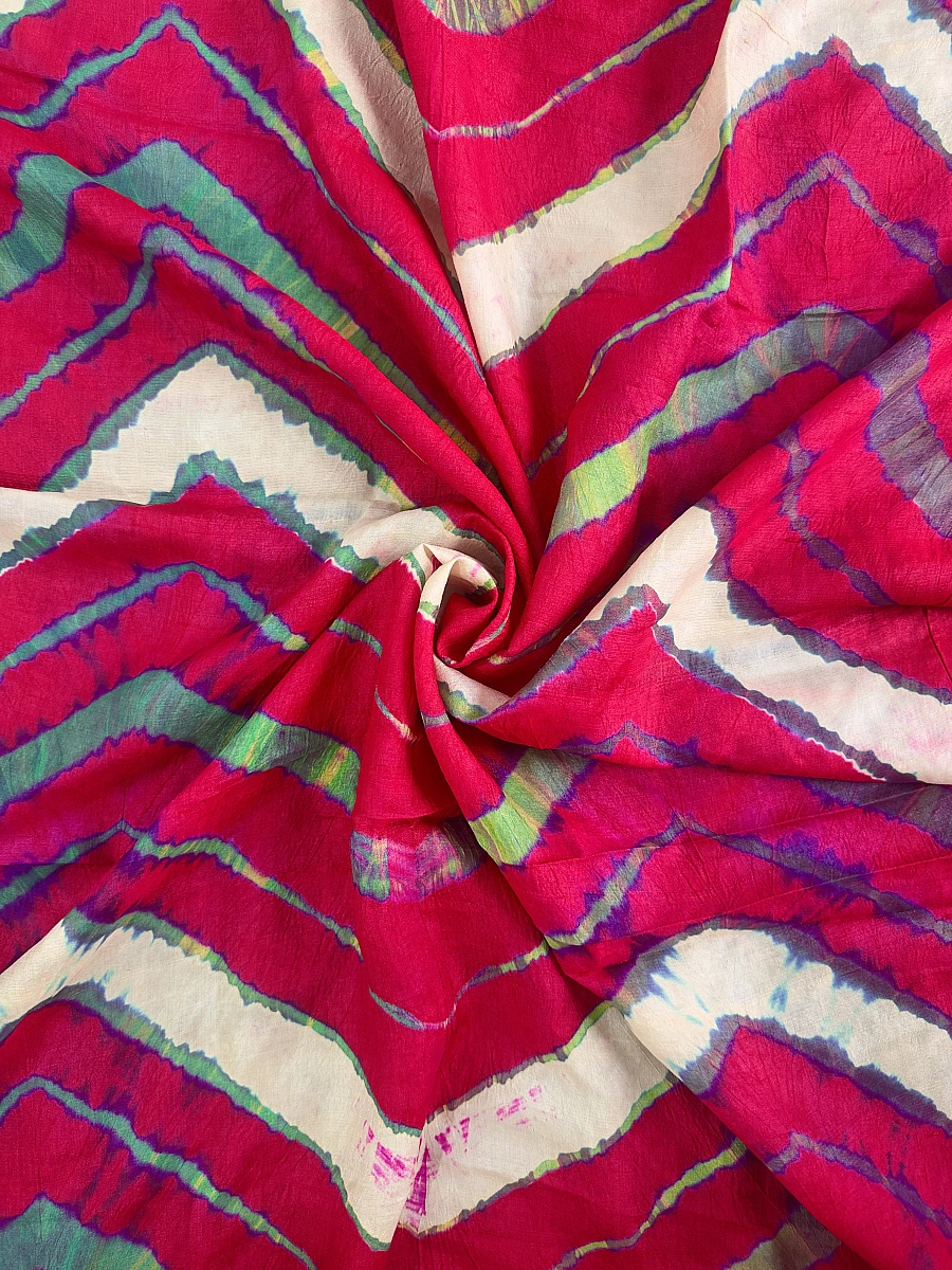 Pure Tusser Silk Multi-Colour Leheriya Dupatta – Traditional Rajasthani Ethnic Wear - Image 3