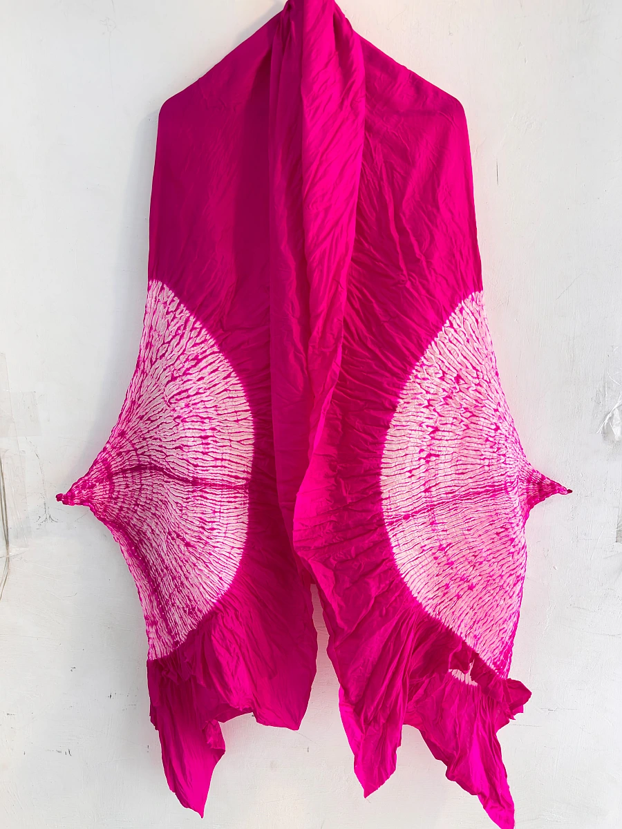 Pure Silk Shibori Dupatta – Handcrafted Traditional Elegance - Image 3