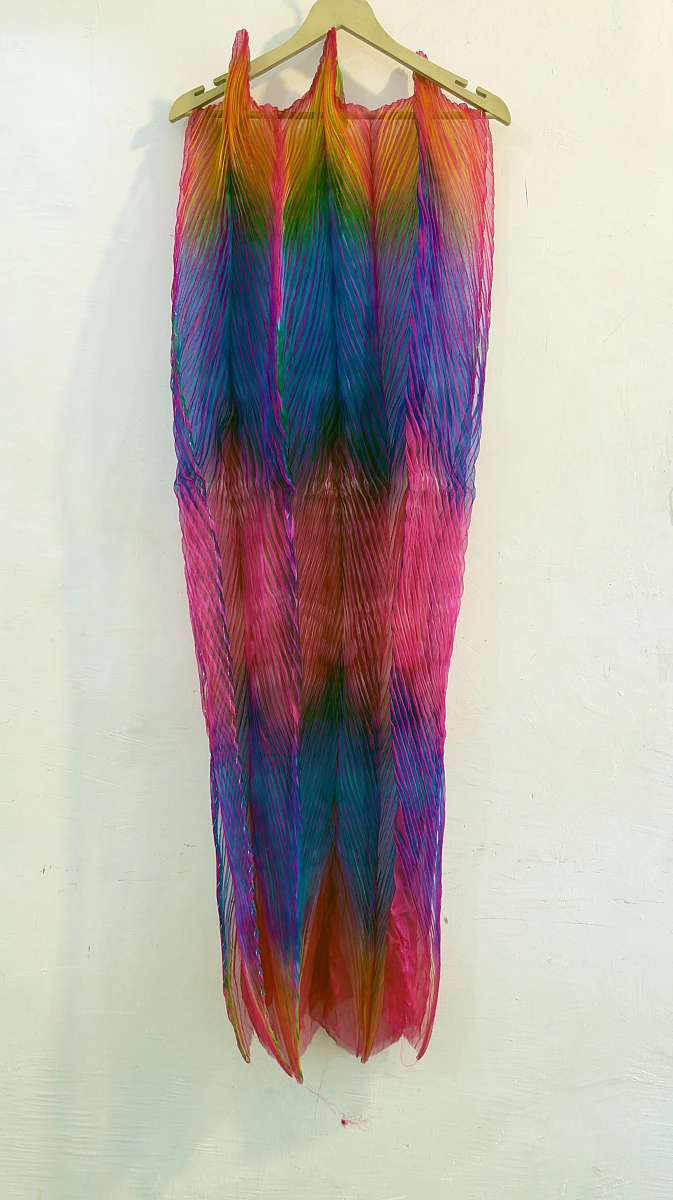 Pure Organza Silk Arashi – Elegant Rajasthani Artistic Fabric - Image 3