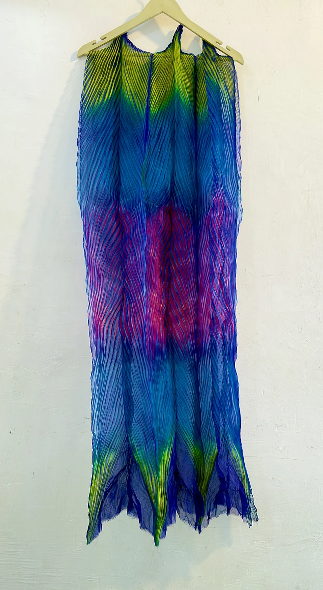 Pure Organza Silk Arashi – Elegant Rajasthani Artistic Fabric - Image 3