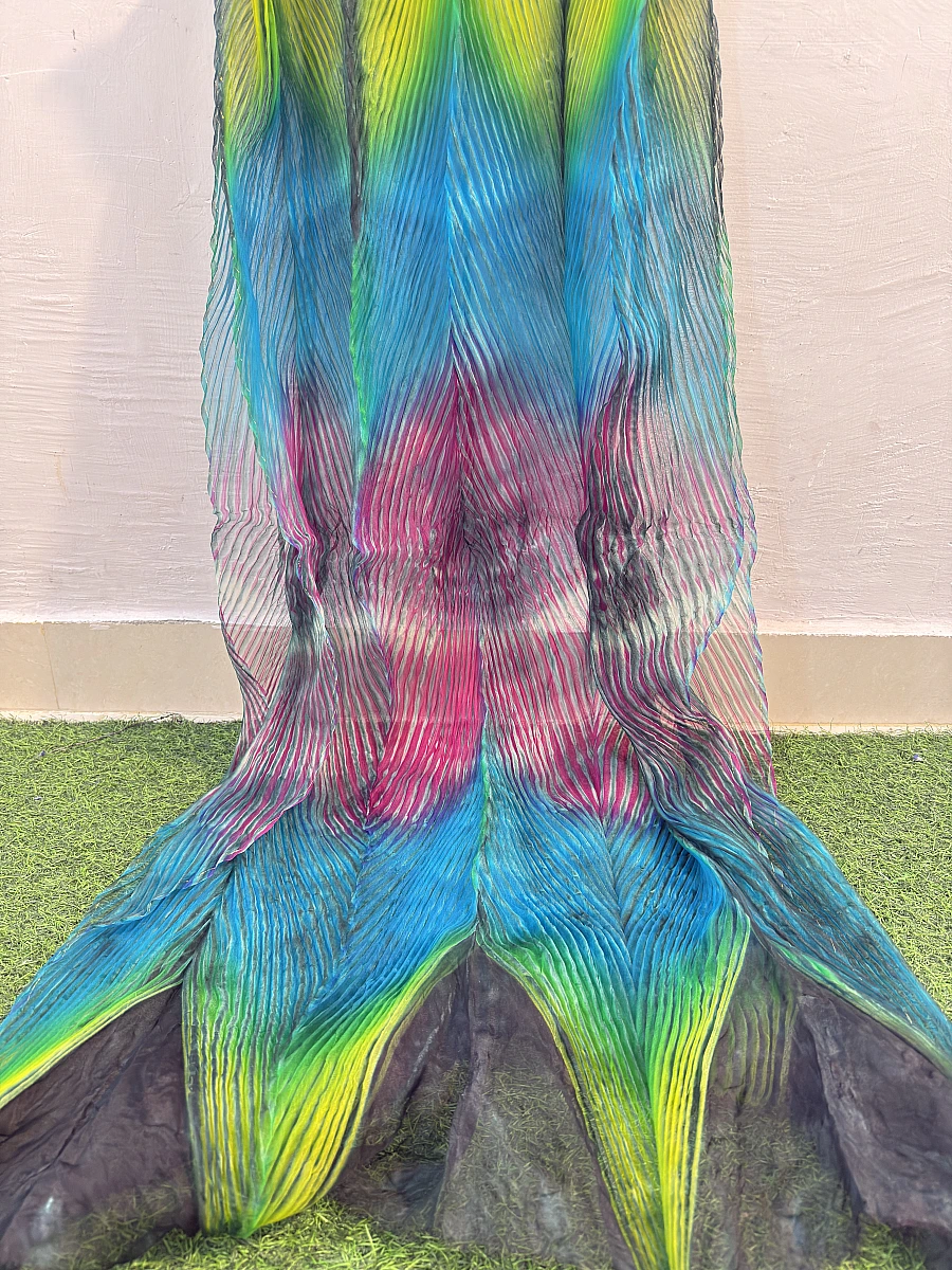 Pure Organza Silk Arashi – Elegant Rajasthani Artistic Fabric - Image 3