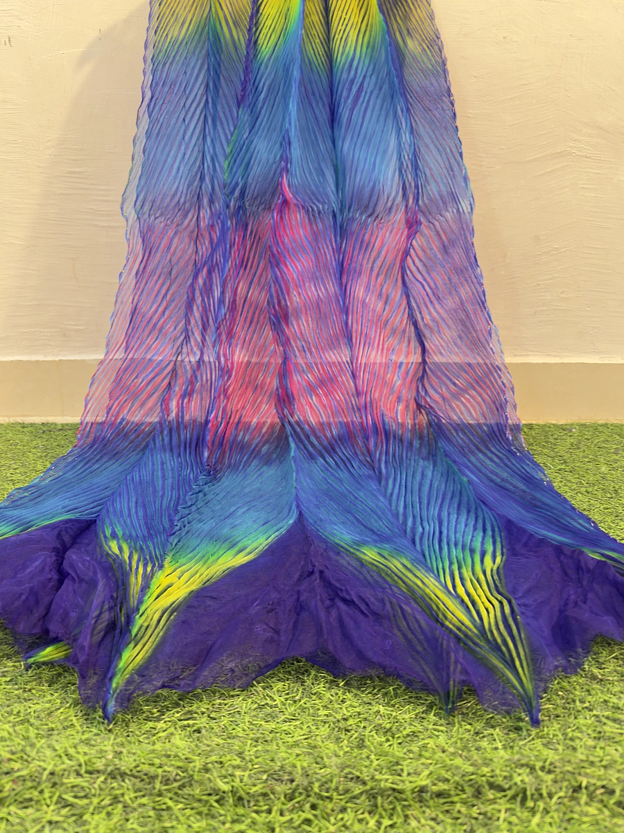 Pure Organza Silk Arashi – Elegant Rajasthani Artistic Fabric - Image 2