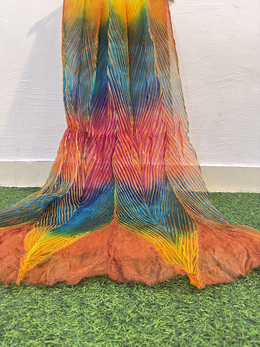 Pure Organza Silk Arashi – Elegant Rajasthani Artistic Fabric - Image 3