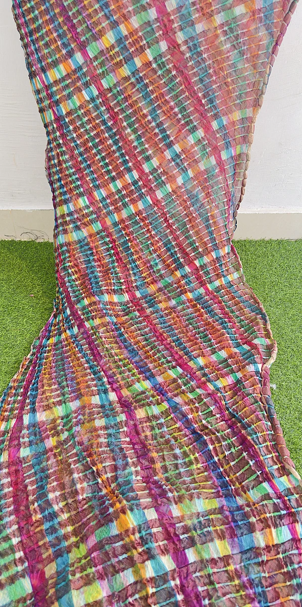 Jaal Daar Multicolour Leheriya Saree – Traditional Rajasthani Designer Saree
