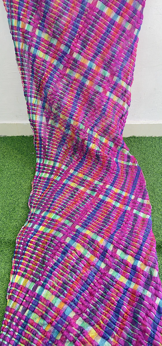 Jaal Daar Multicolour Leheriya Saree – Traditional Rajasthani Designer Saree
