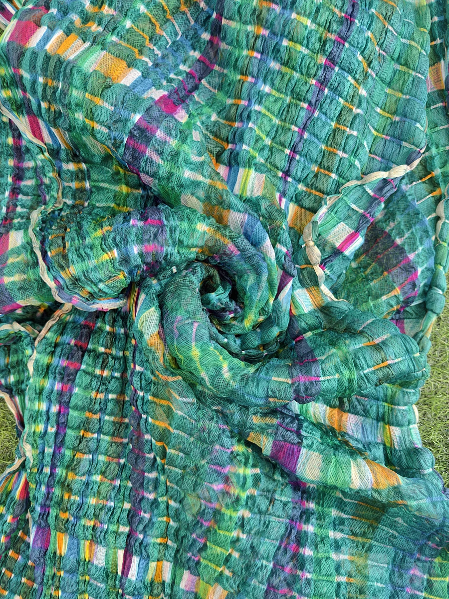Jaal Daar Multicolour Leheriya Saree – Traditional Rajasthani Designer Saree - Image 3