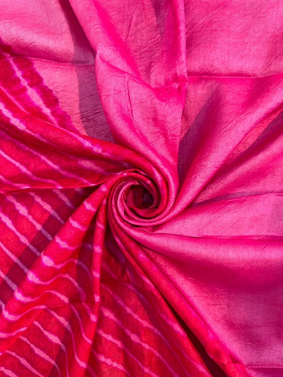 Red Pink Pure Tusser Silk ✨