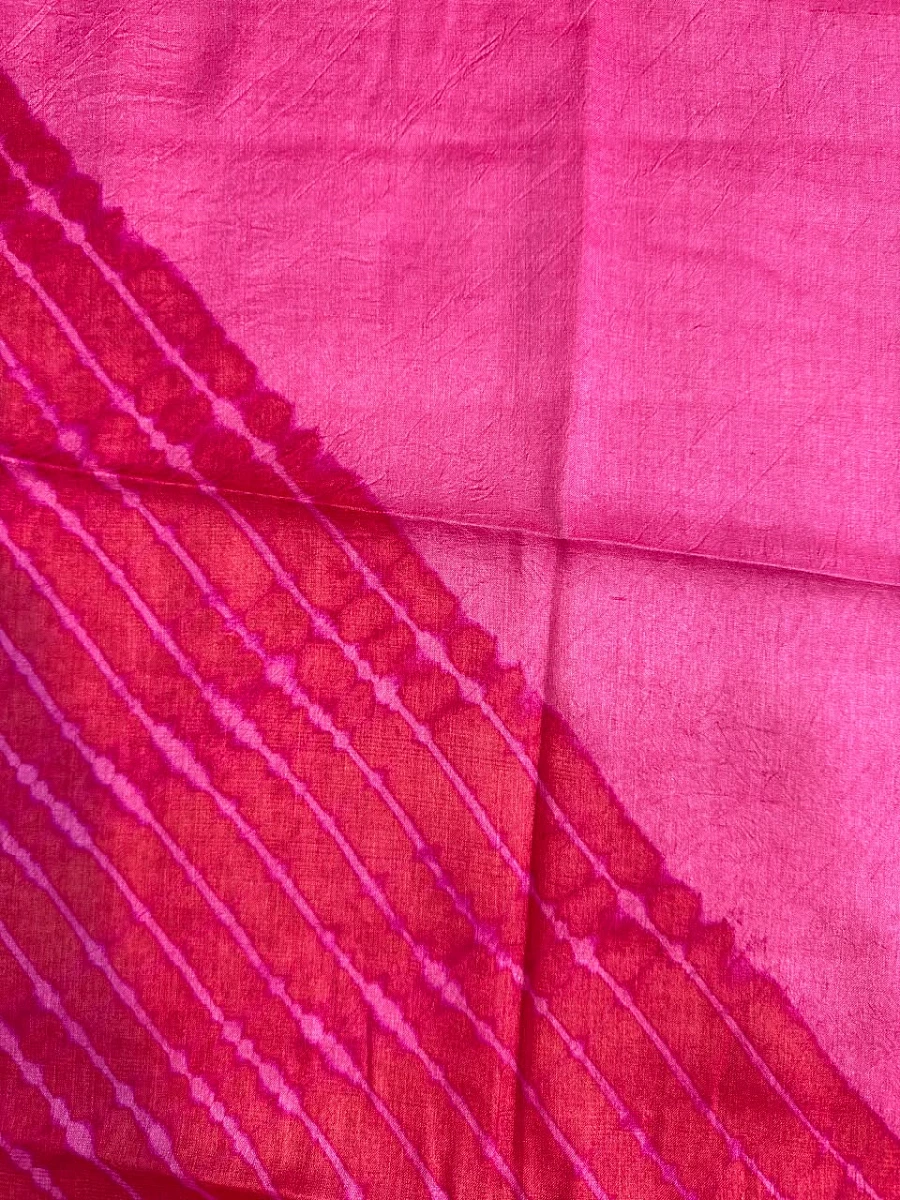 Red Pink Pure Tusser Silk ✨ - Image 2