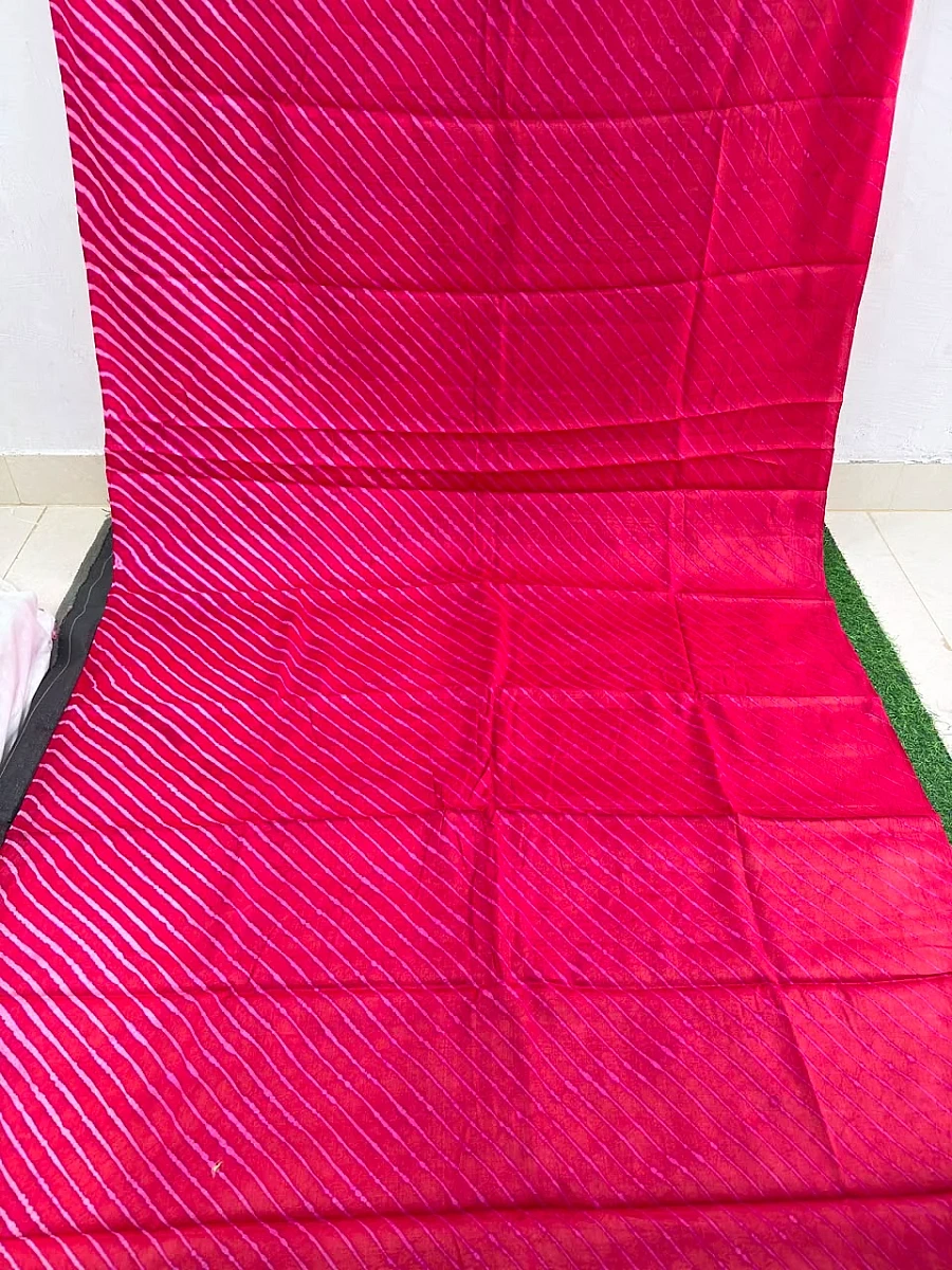 Red Pink Pure Tusser Silk ✨ - Image 3