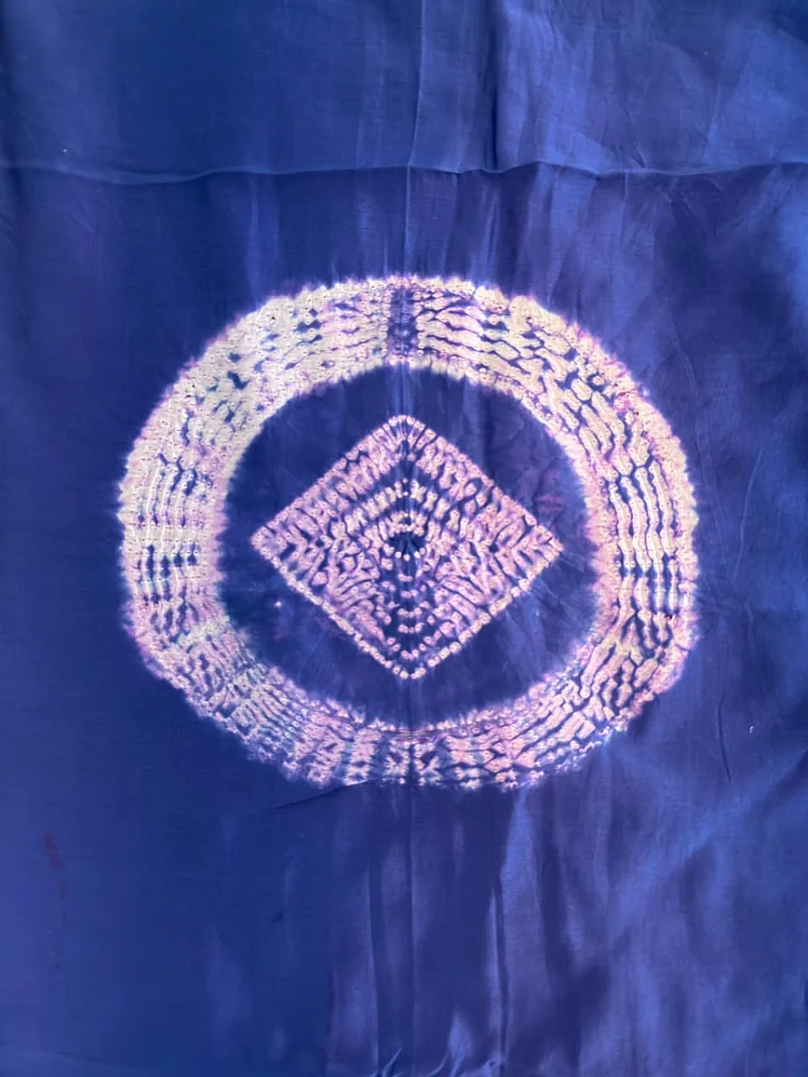 Purple Pure Chanderi ✨ | Handcrafted Shibori 🎨 - Image 2