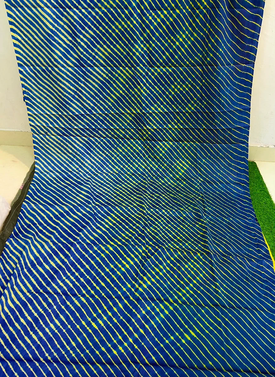 Blue Yellow Pure Tusser Silk ✨ - Image 3