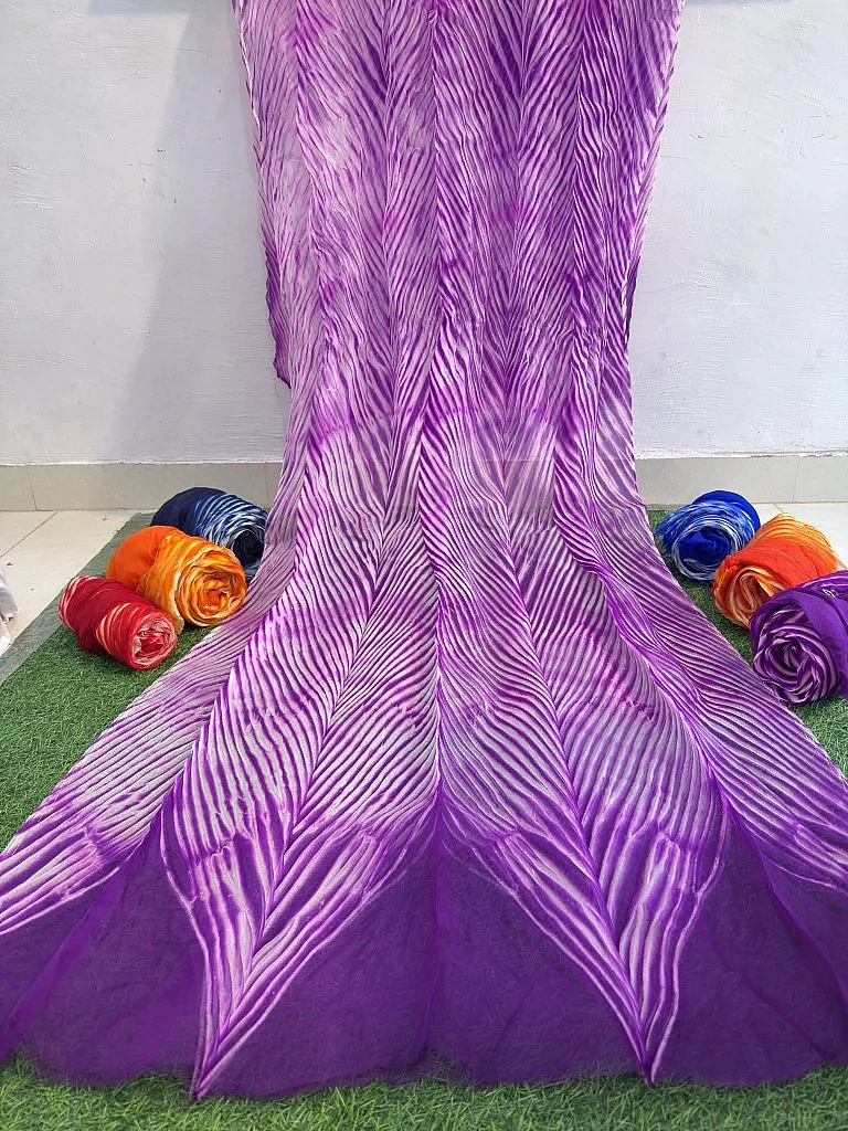 Purple Pure Organza Saree By Rajasthani Creation - Image 2