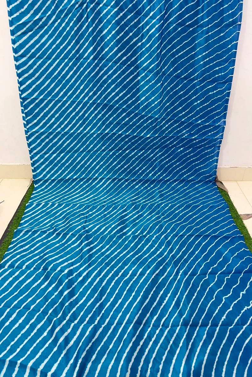 Dark Blue Leheriya saree - Image 3