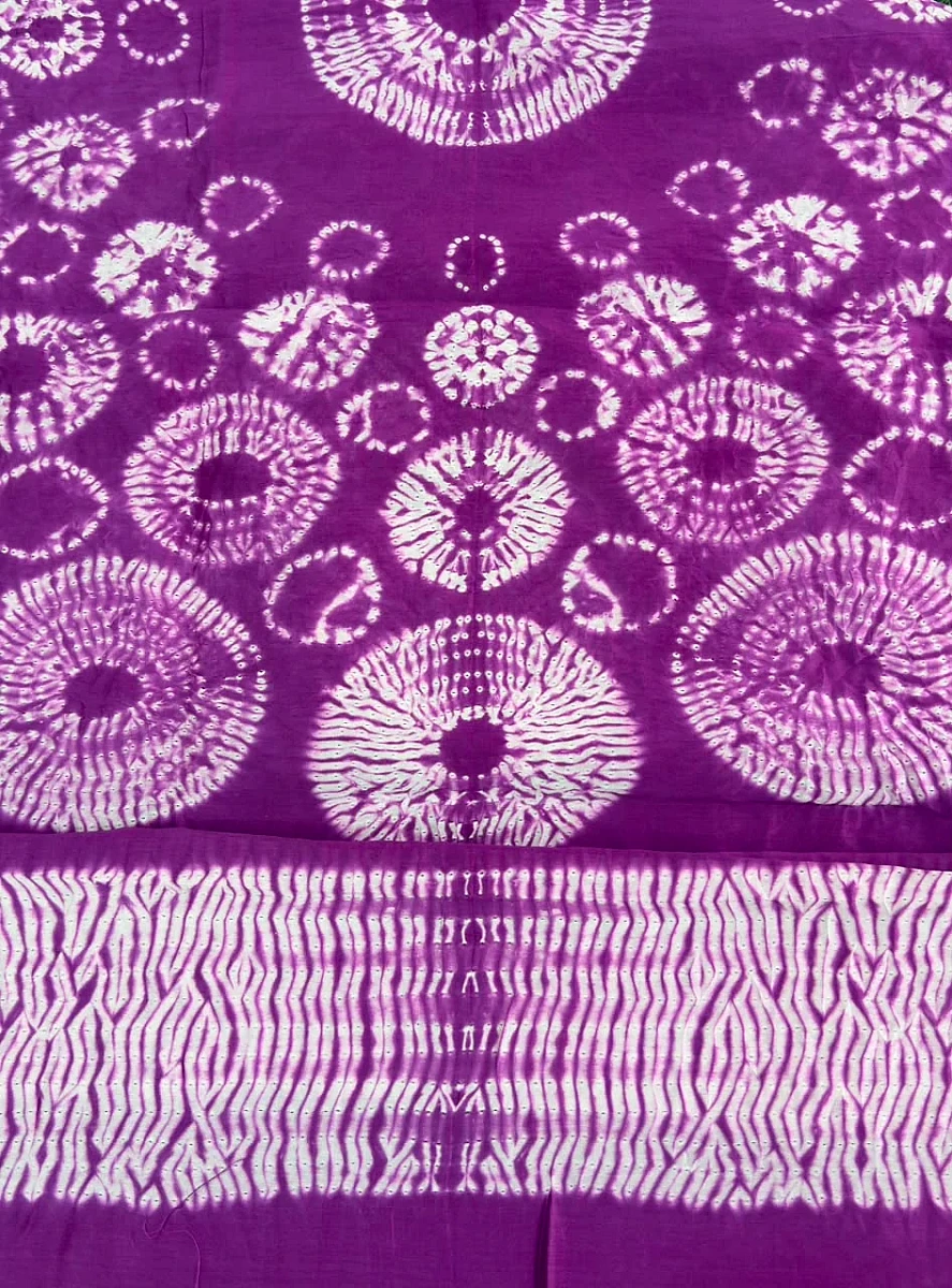 Purple Pure Chanderi fabric with stunning handmade Shibori — new design dress pieces (Copy) - Image 2