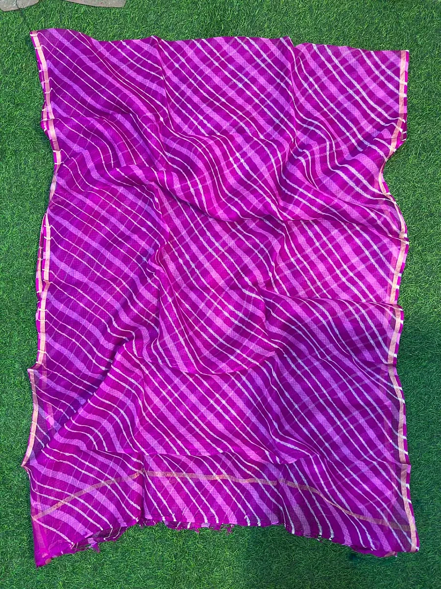 Purple  Pure Kota Silk Leheriya Dupattas 💫 - Image 2