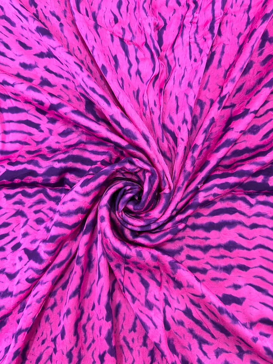 Dark Pink Mudal Shibori Dress Material✨