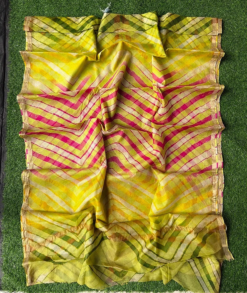 Pure Kota Silk Saree Multi Colour Leheriya Saree - Image 2