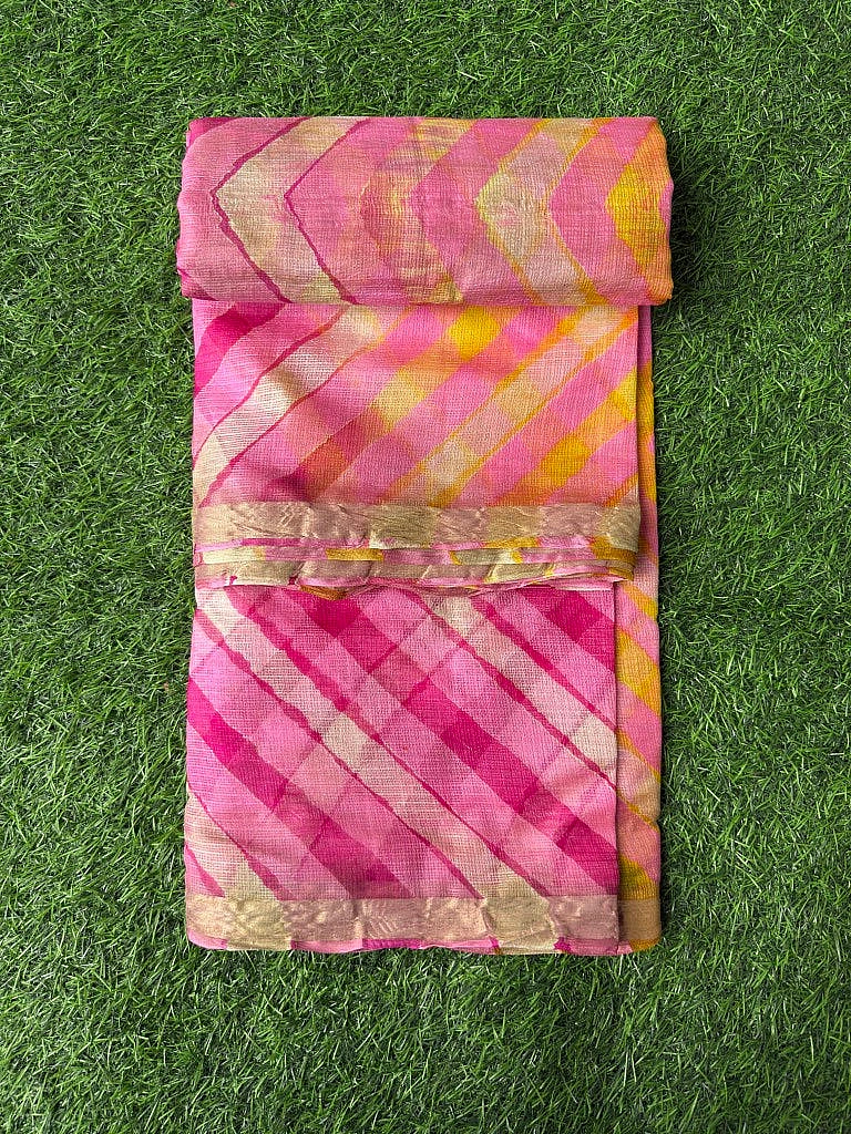 Pure Kota Silk Saree Multi Colour Leheriya Saree