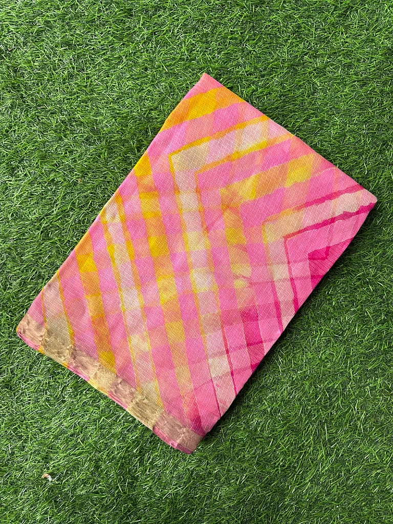 Pure Kota Silk Saree Multi Colour Leheriya Saree - Image 2