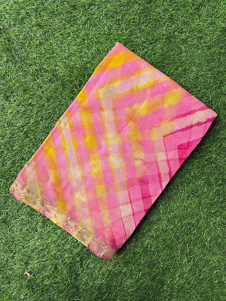 Pure Kota Silk Saree Multi Colour Leheriya Saree - Image 3