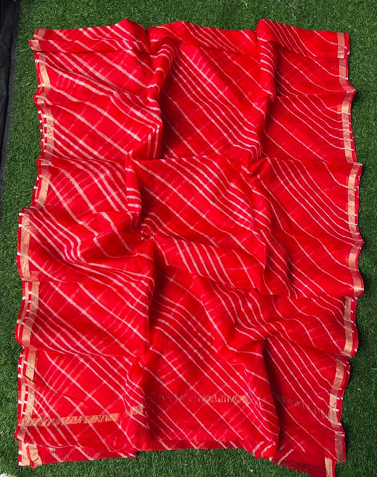 Pure Kotak Silk Leheriya Saree - Image 2