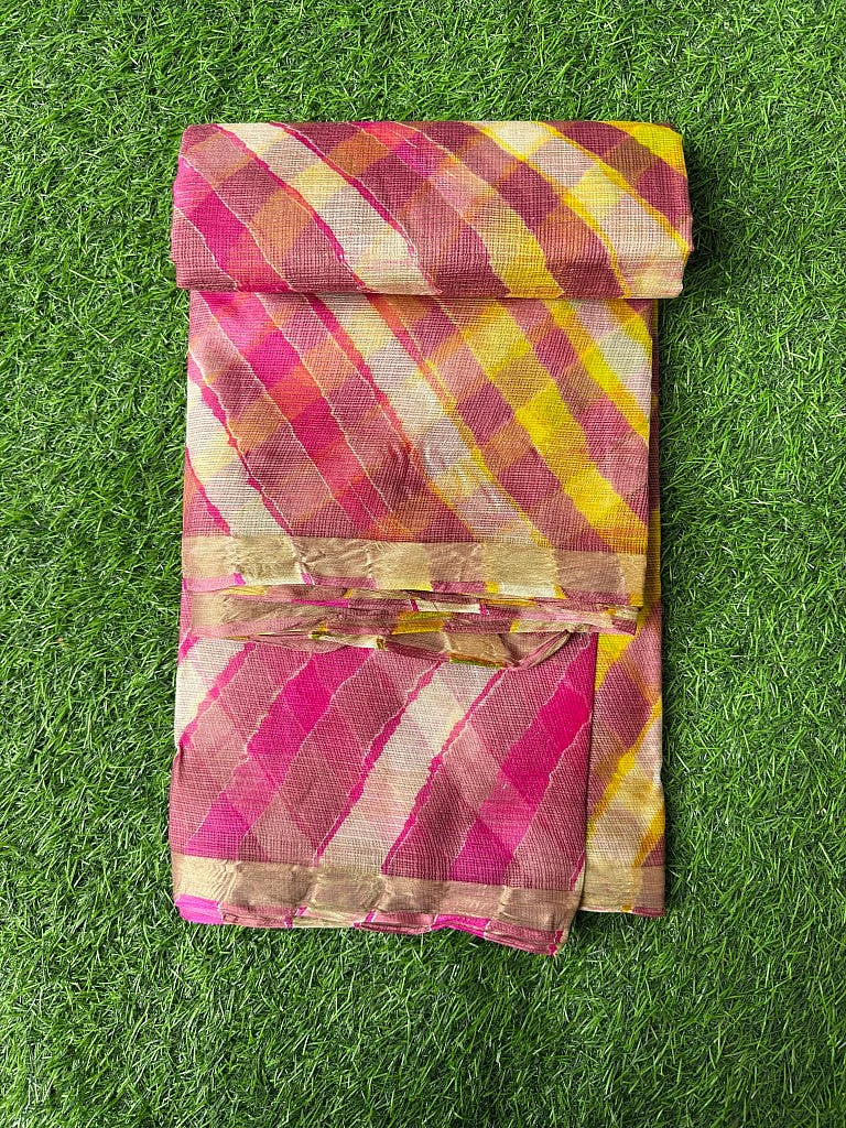 Pure Kota  Silk Saree Multi Colour Leheriya Saree