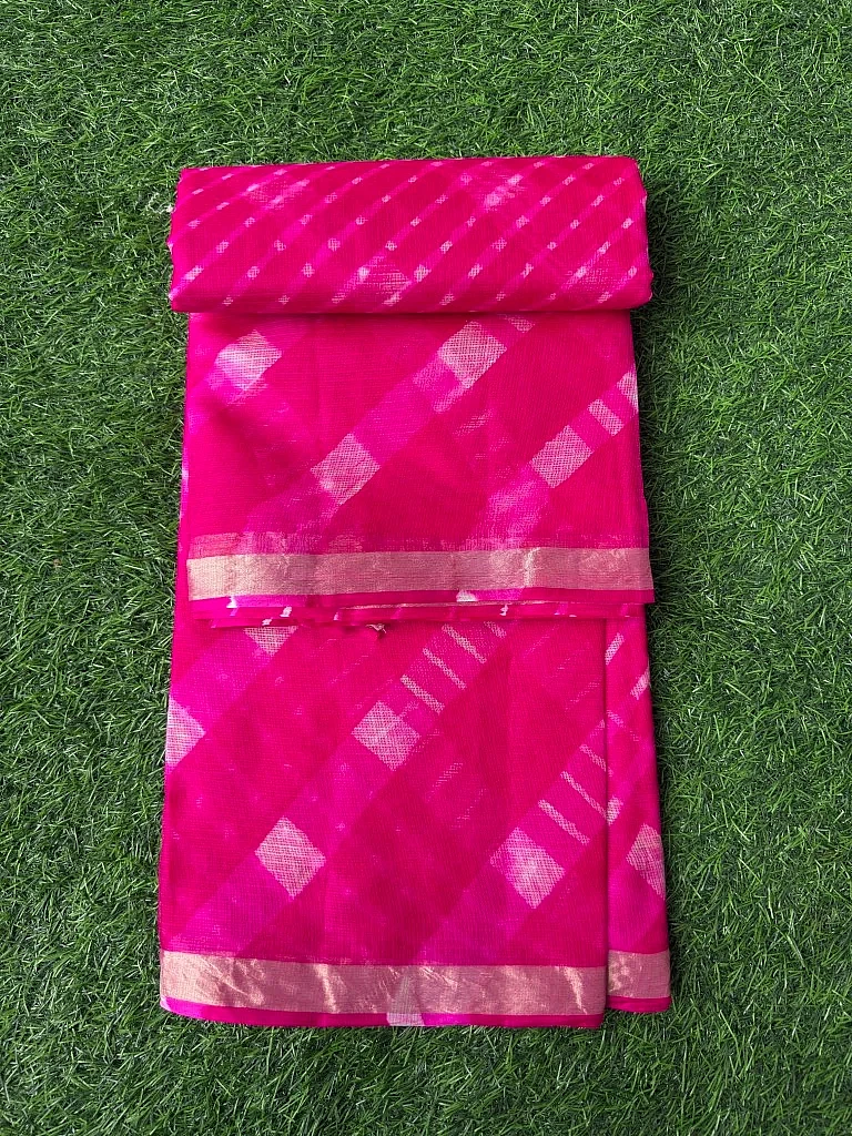 Pure Kota Silk Cheti Dar Leheriya Saree - Image 2