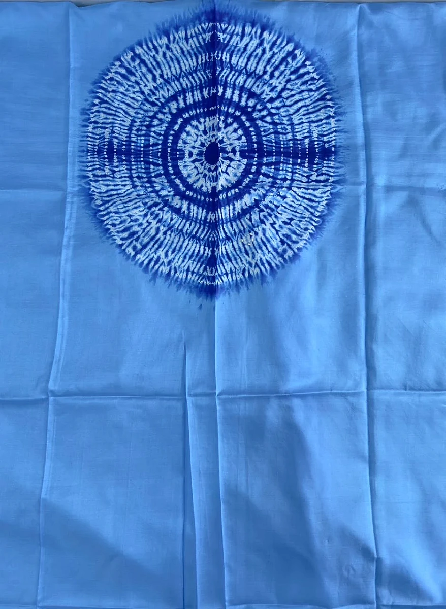 Blue Handmade Shibori shirt piece - Image 3
