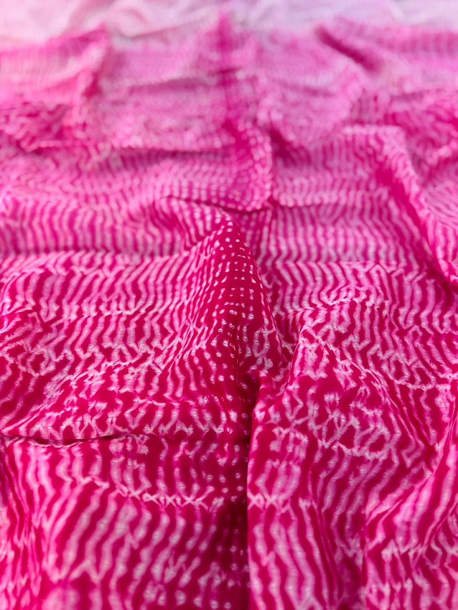 Hand Shibori  Dress Material Pure Chanderi Fabrics - Image 2