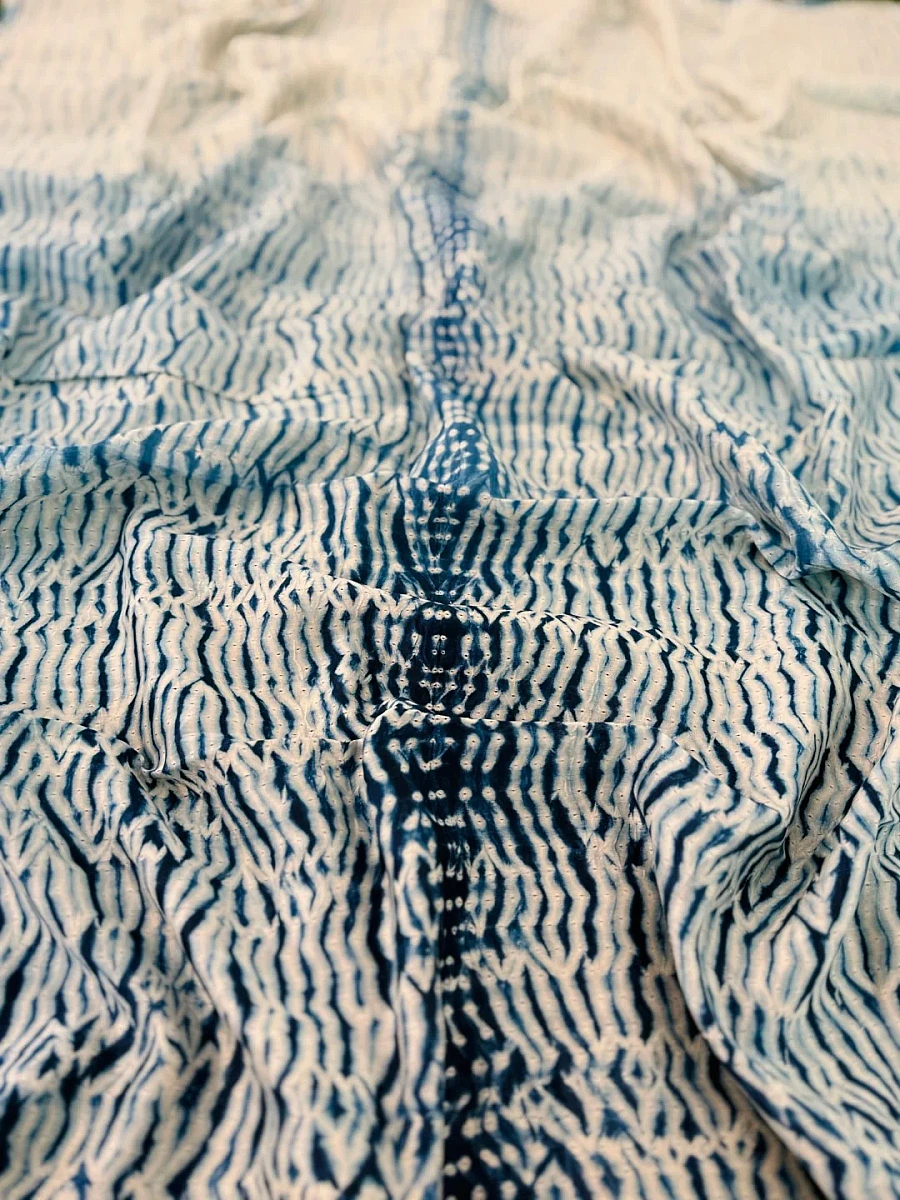 Hand Shibori  Dress Material Pure Chanderi Fabrics - Image 2