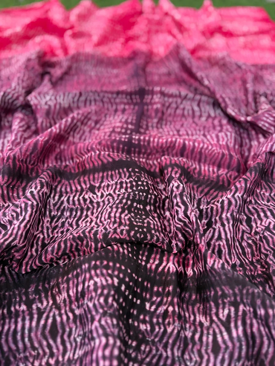 Hand Shibori  Dress Material Pure Chanderi Fabrics - Image 2
