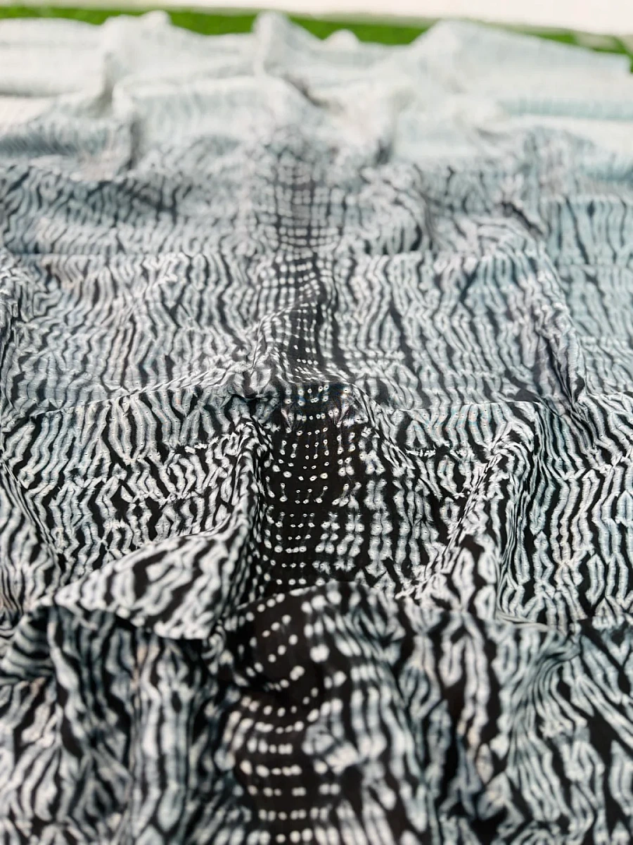 Hand Shibori  Dress Material Pure Chanderi Fabrics - Image 2