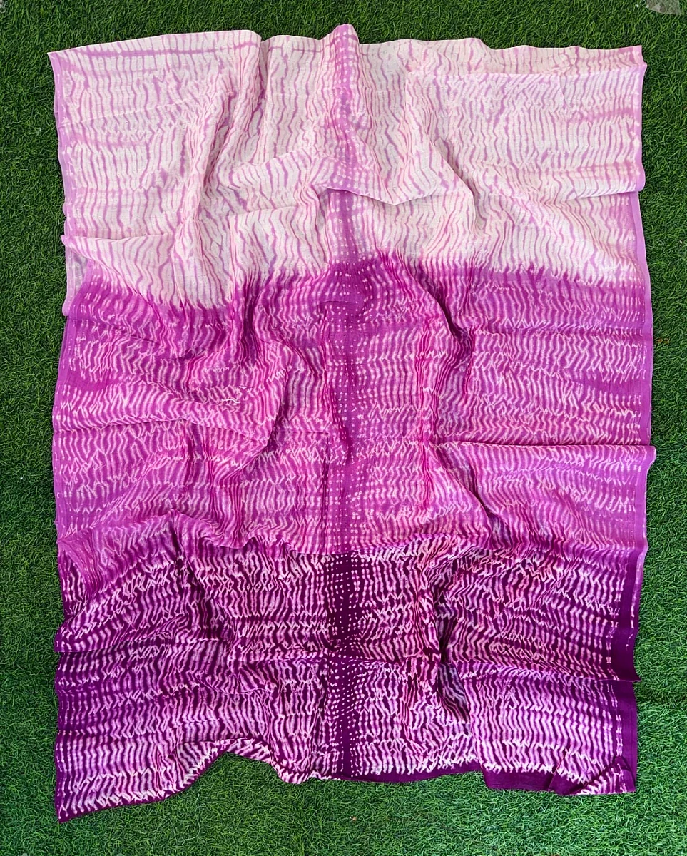 Hand Shibori  Dress Material Pure Chanderi Fabrics