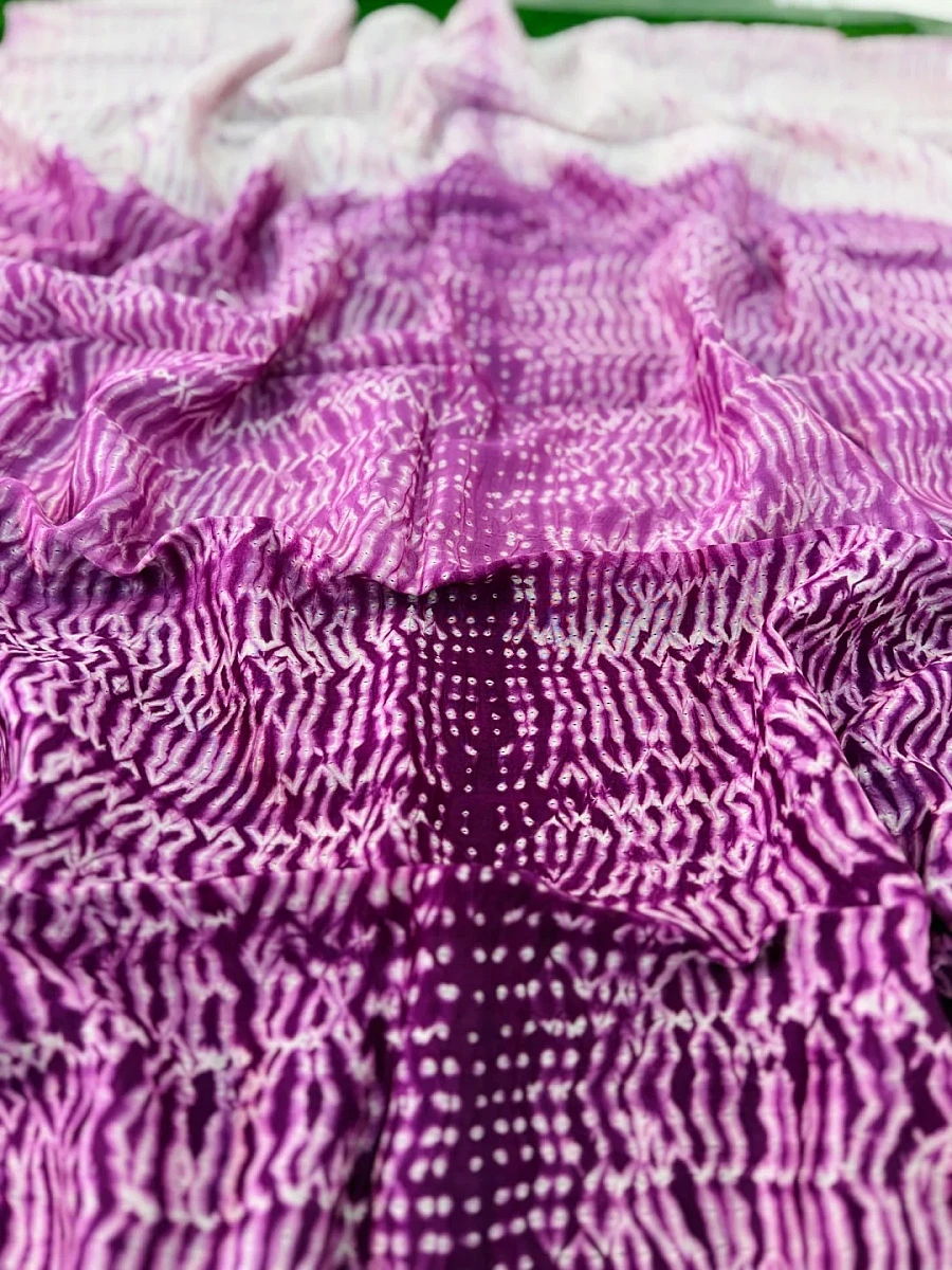 Hand Shibori  Dress Material Pure Chanderi Fabrics - Image 2