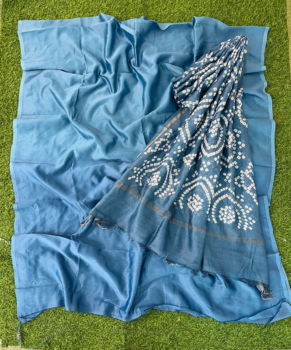 Handmade Bandhani Pure Chanderi Suit Set