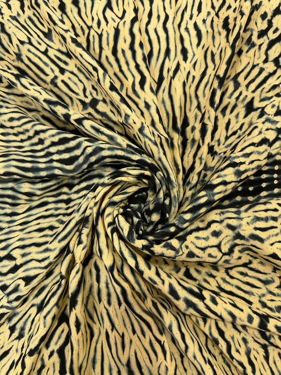 Mud Yellow Mudal Shibori Dress Material ✨