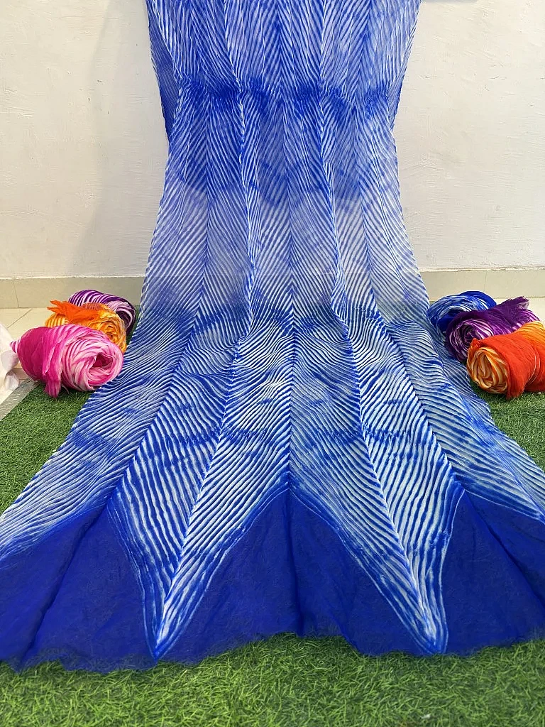 Dark Blue Pure Organza Saree By Rajasthani Creation - Image 2