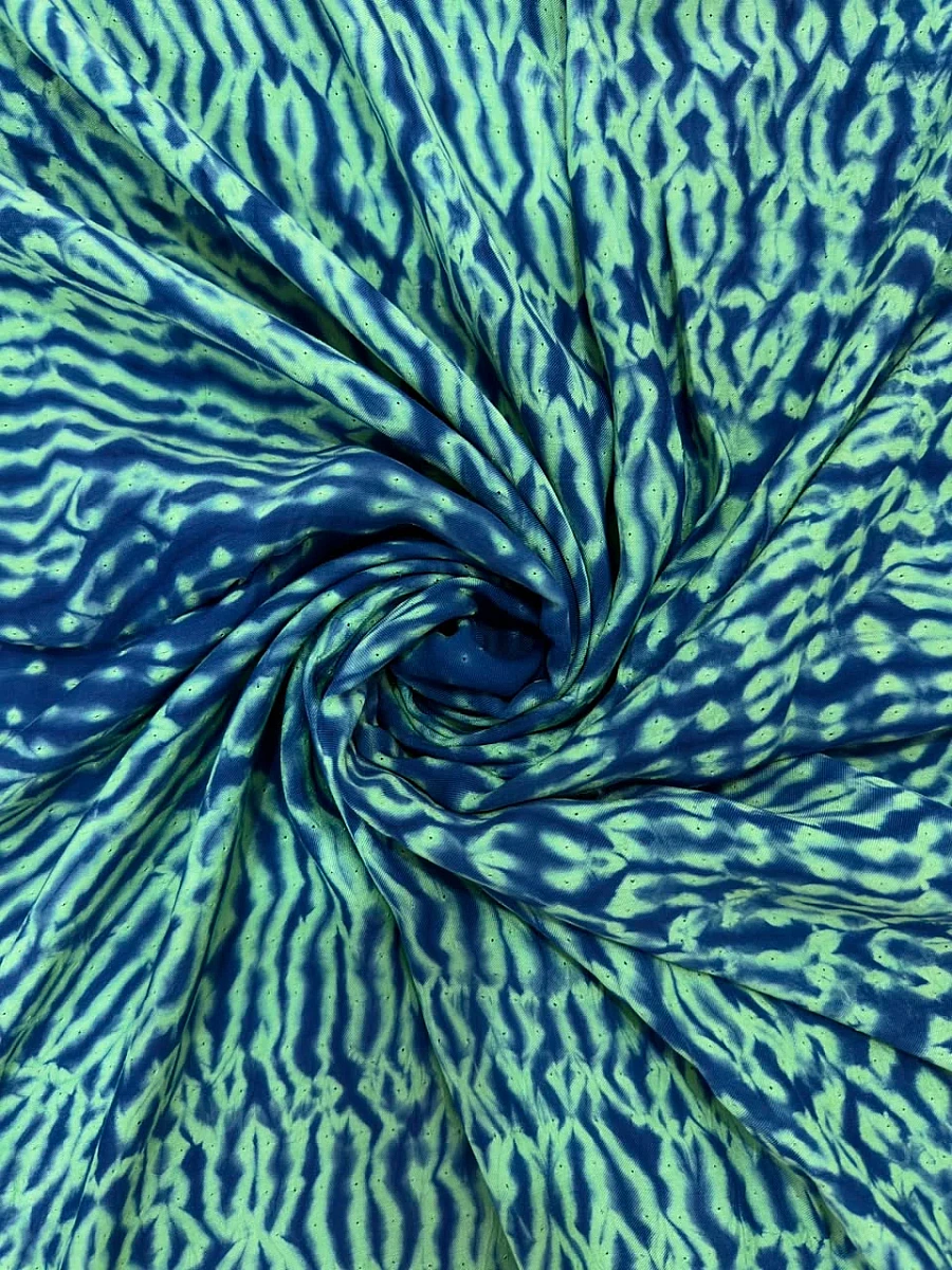 Light Green Mudal Shibori Dress Material ✨