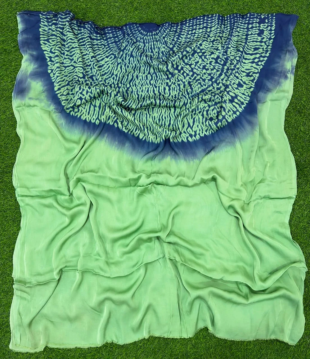 Light Green Mudal Shibori Dress Material ✨ - Image 2