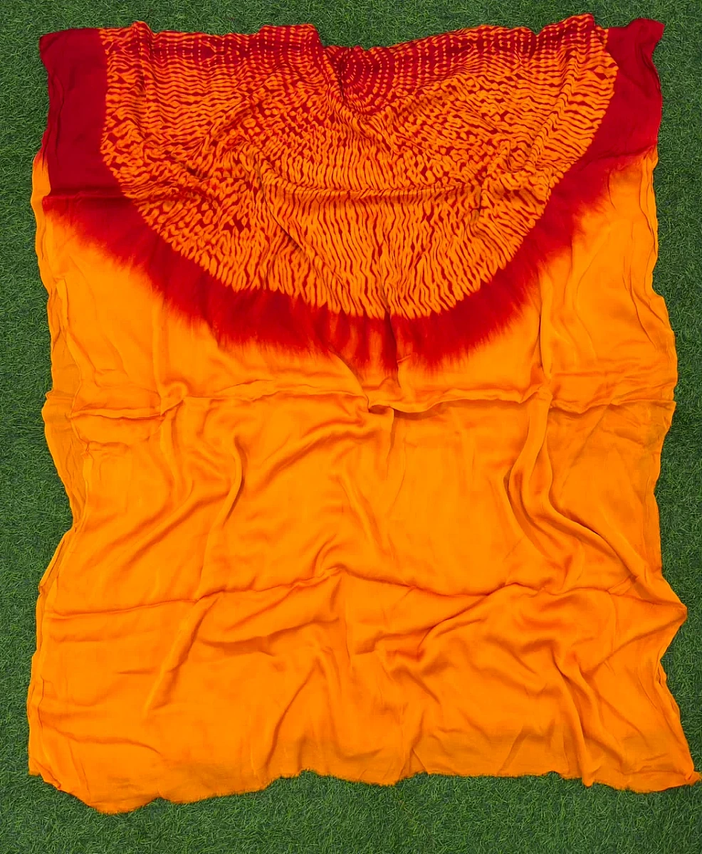 Orange Mudal Shibori Dress Material✨ - Image 2