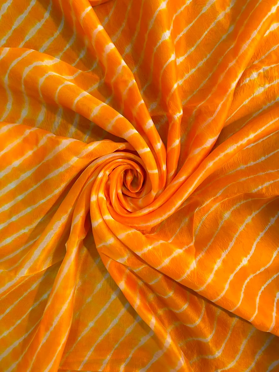 Yellow Leheriya saree