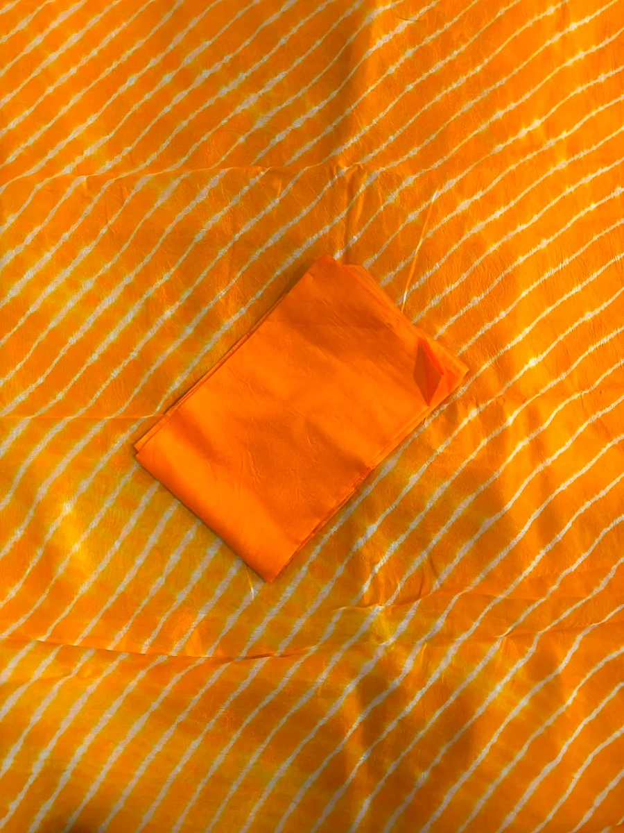 Yellow Leheriya saree - Image 3