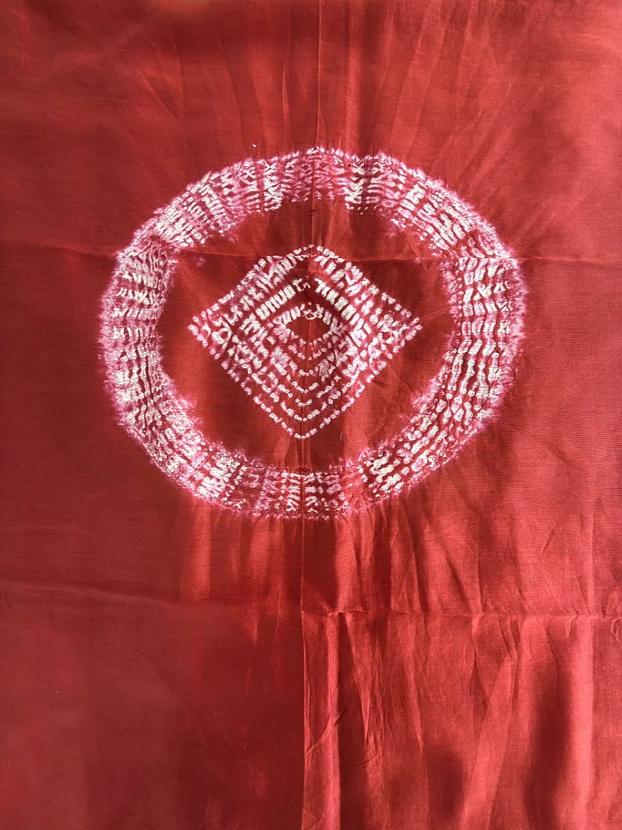 Red Pure Chanderi ✨ | Handcrafted Shibori 🎨 - Image 2