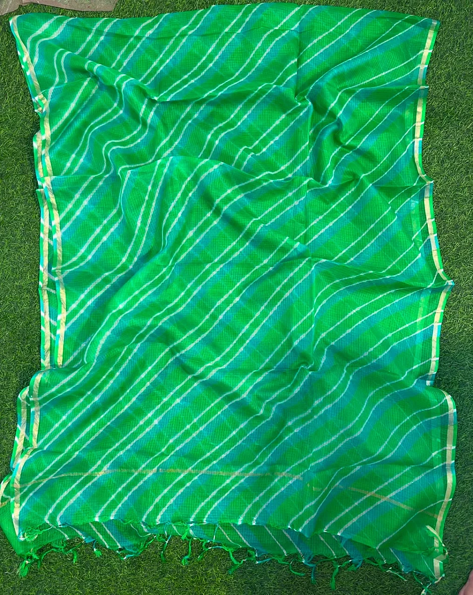 Green Pure Kota Silk Leheriya Dupattas 💫 - Image 2