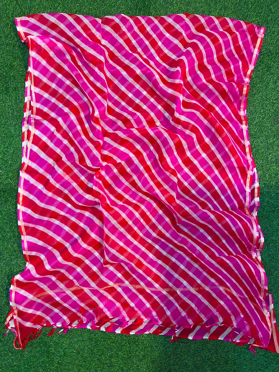 Pink Pure Kota Silk Leheriya Dupattas 💫 - Image 2