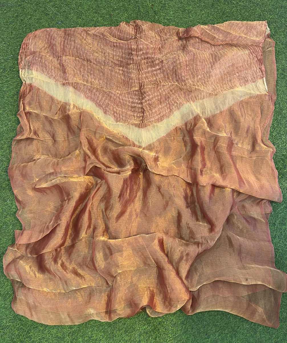 Brown Tissue Silk Shibori Dress Pieces – where tradition meets luxury 💫 - Image 2