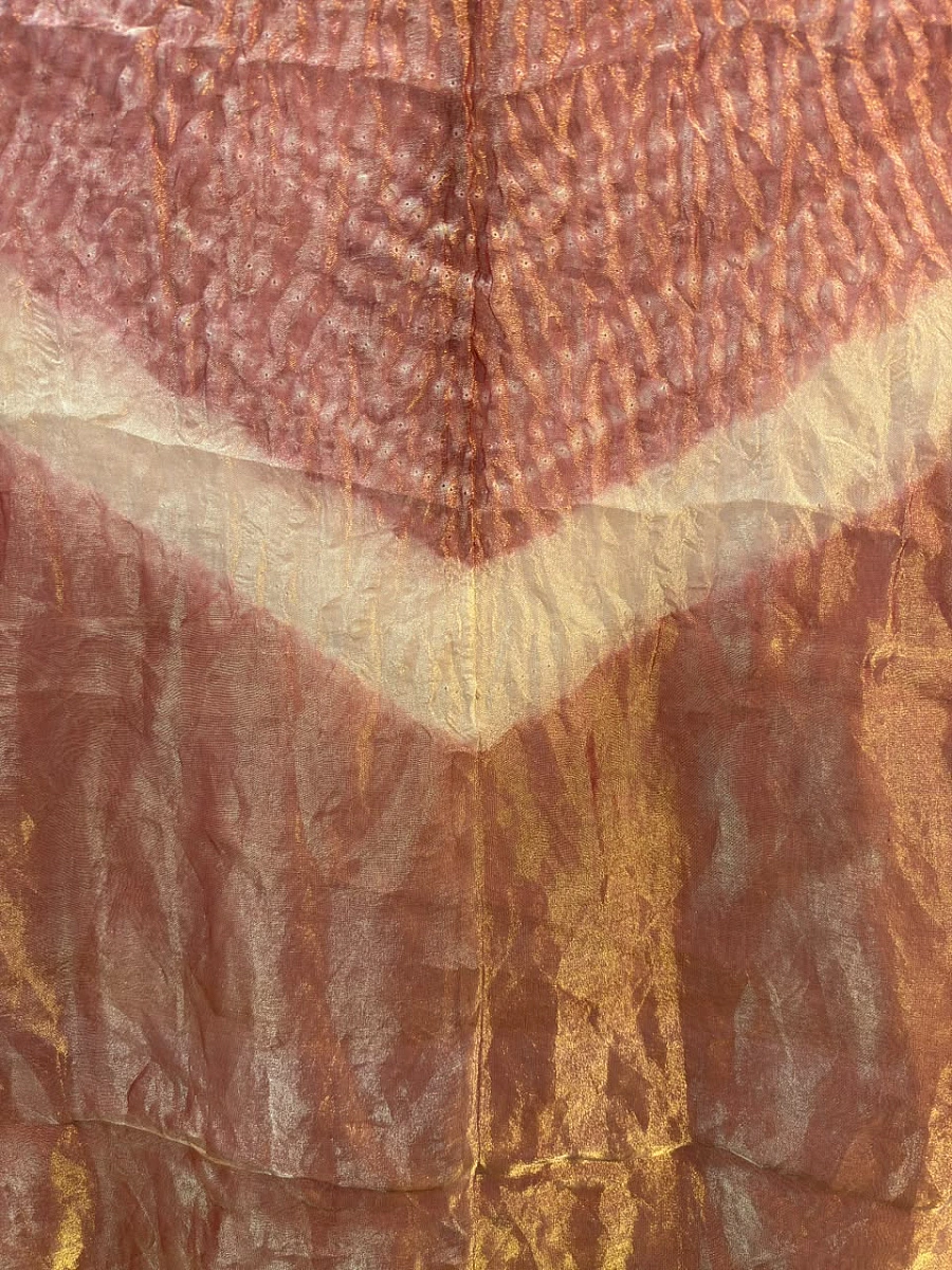Brown Tissue Silk Shibori Dress Pieces – where tradition meets luxury 💫 - Image 3